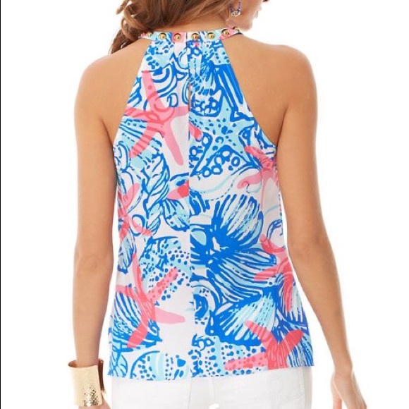 SOLD FB Lilly Pulitzer Rogan Halter Top XS - Picture 2 of 5